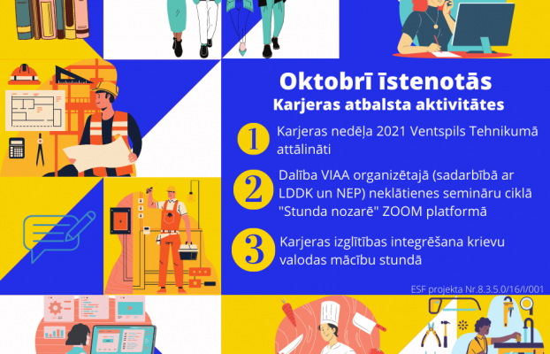 Oktobrī īstenotās karjeras atbalsta aktivitātes