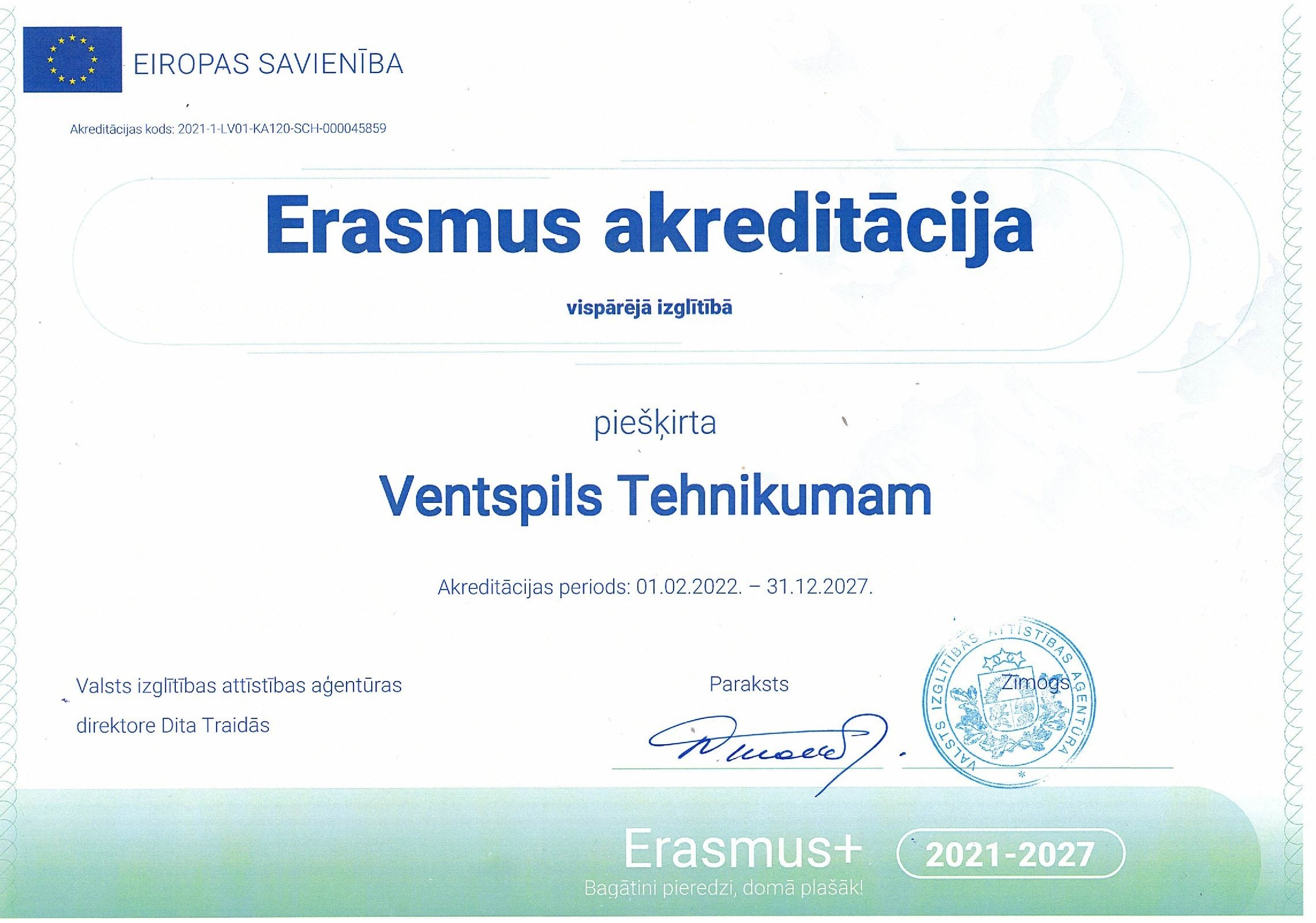 Erasmus akreditācija vispārējā izglītībā
