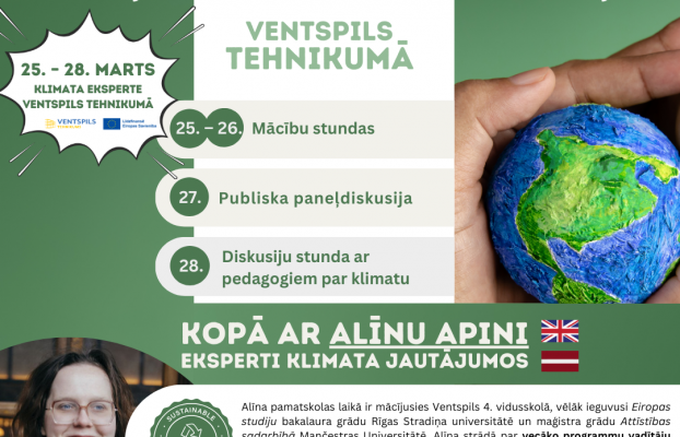 Lielbritānijas klimata eksperte dalīsies ar zināšanām