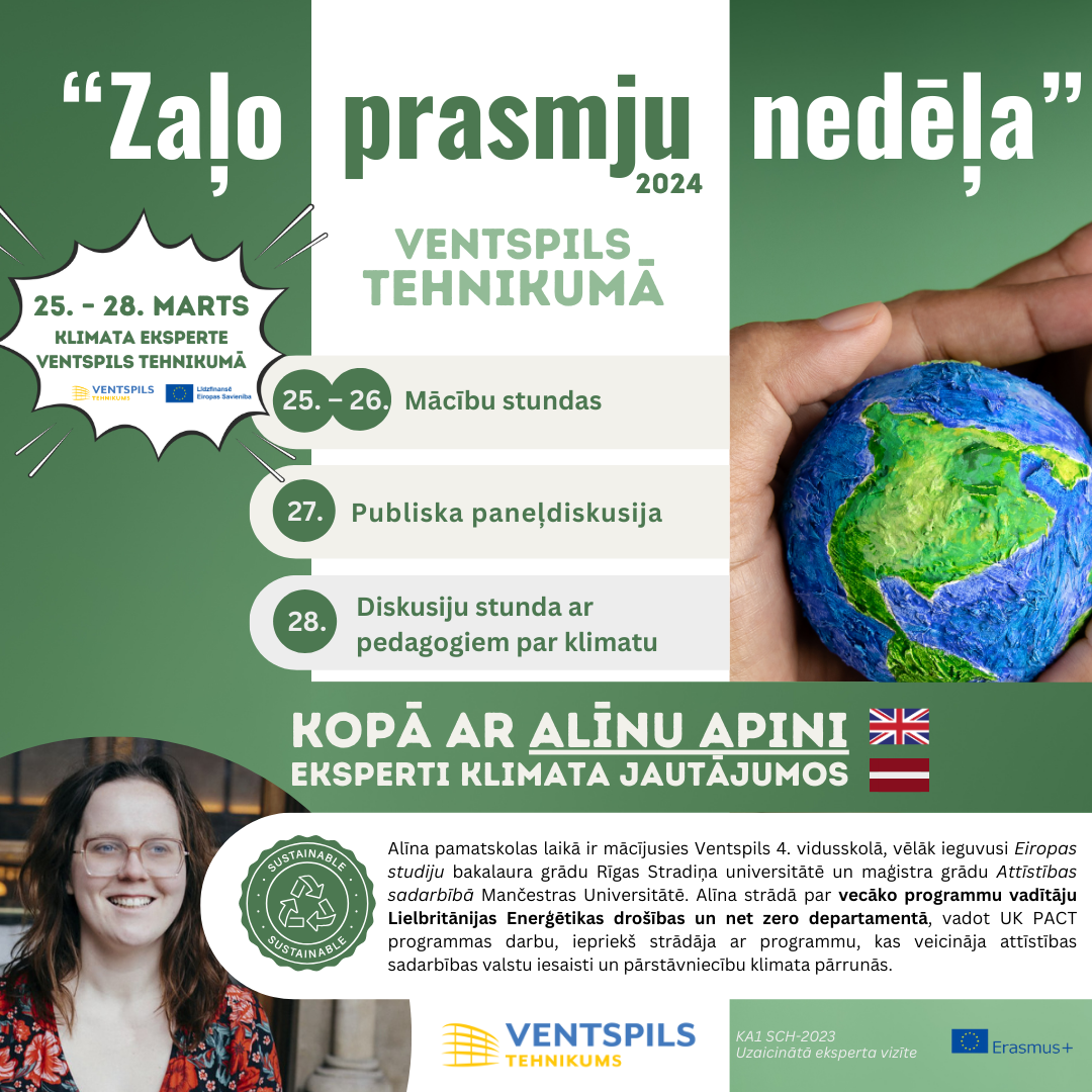 Lielbritānijas klimata eksperte dalīsies ar zināšanām