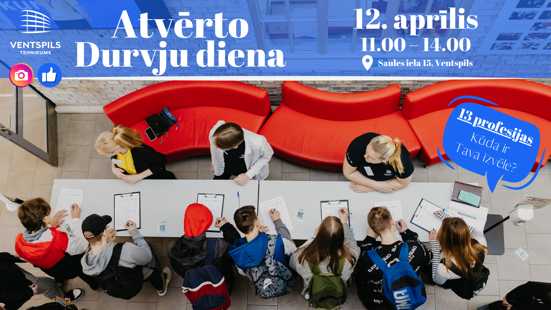 Iepazīsti profesijas Ventspils tehnikuma atvērto durvju dienā