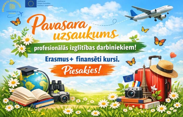 Izsludināts konkurss uz Erasmus+ kursiem (darbiniekiem) | 2.semestris VET