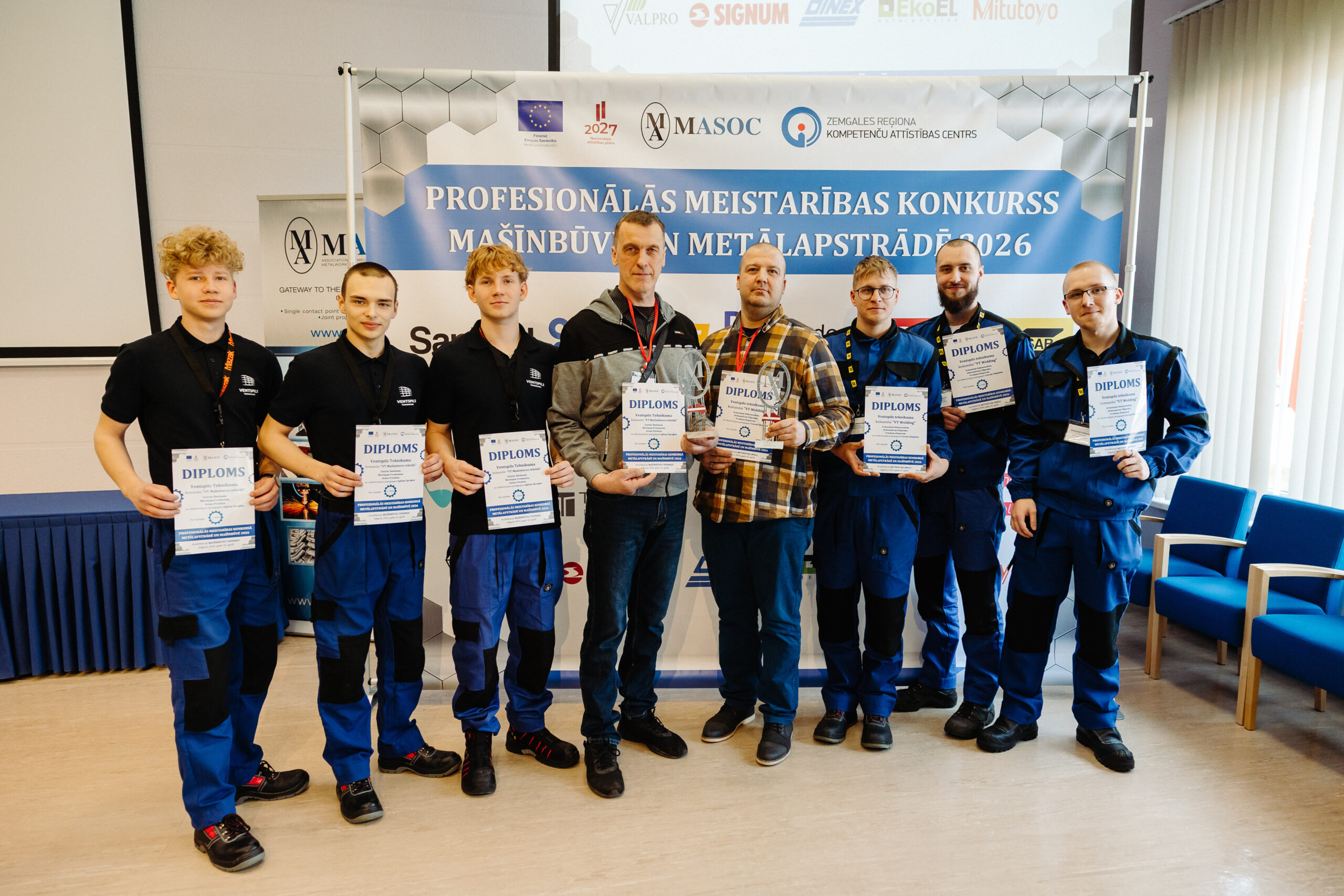 Ventspils tehnikuma komandas izcīna uzvaras nacionālajā mašīnbūves un metālapstrādes konkursā