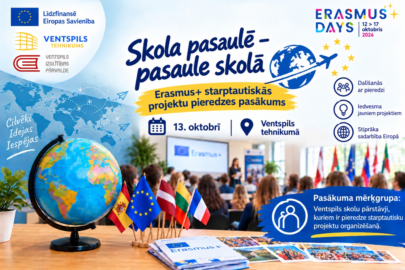 No pieredzes līdz jaunām idejām – Ventspils skolas tiksies Erasmus+ pieredzes pasākumā